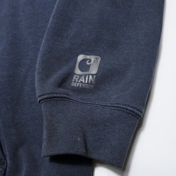 Carhartt Hoodie Men's Navy Blue Rain Defender Large Original Fit Hoodie Heavy - Picture 9 of 10